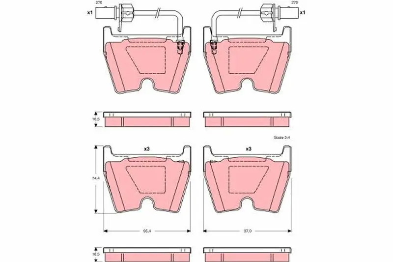 Handler.Part Brake pad set, disc brake TRW GDB1507 1