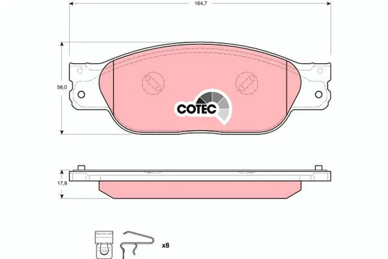 Handler.Part Brake pad set, disc brake TRW GDB1510 1