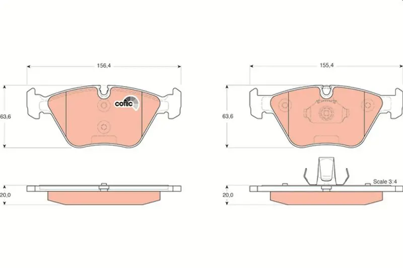 Handler.Part Brake pad set, disc brake TRW GDB1531 1