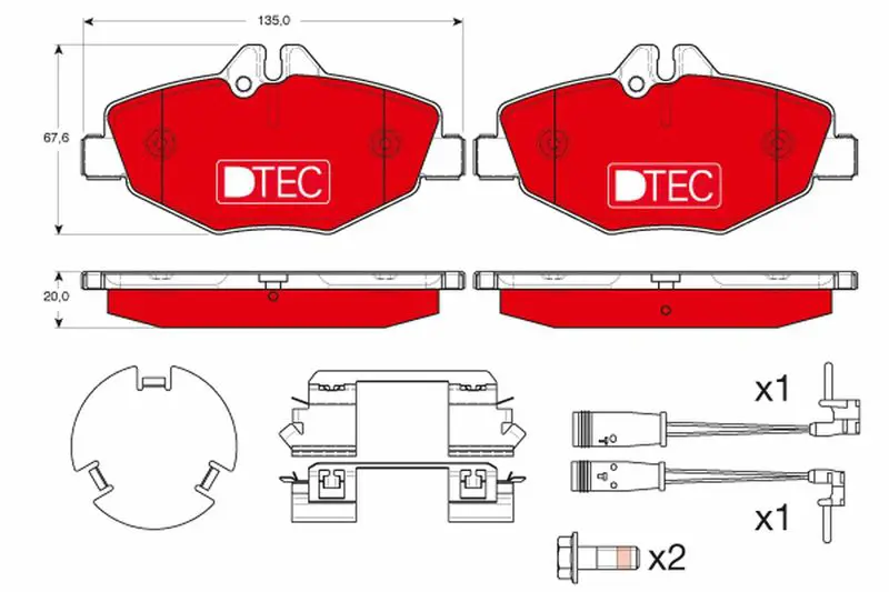 Handler.Part Brake pad set, disc brake TRW GDB1542DTE 1