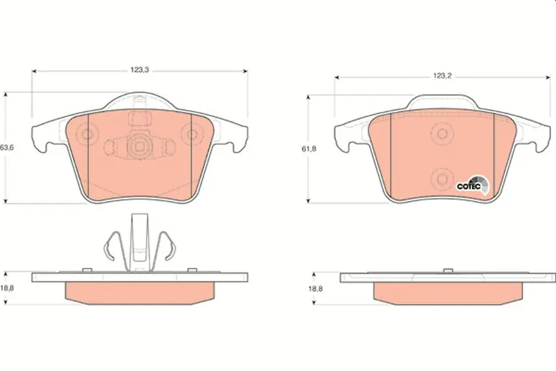 Handler.Part Brake pad set, disc brake TRW GDB1566 1