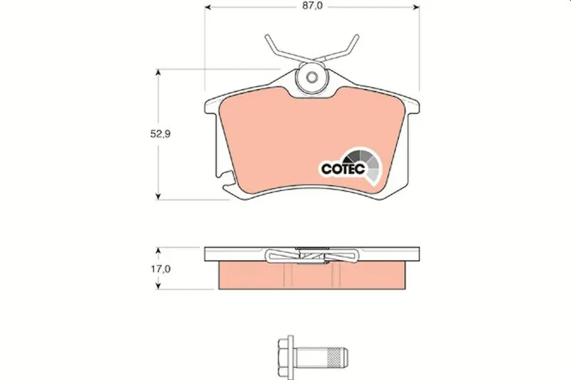 Handler.Part Brake pad set, disc brake TRW GDB1578 1