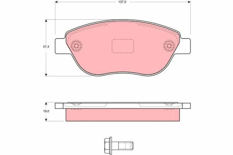 Handler.Part Brake pad set, disc brake TRW GDB1591 1