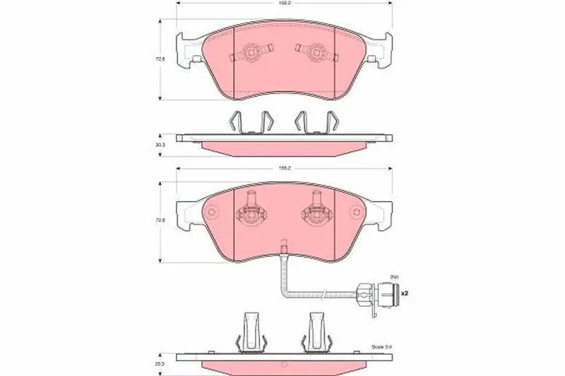 Handler.Part Brake pad set, disc brake TRW GDB1598 1