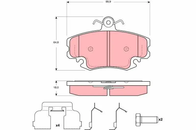 Handler.Part Brake pad set, disc brake TRW GDB1635 1