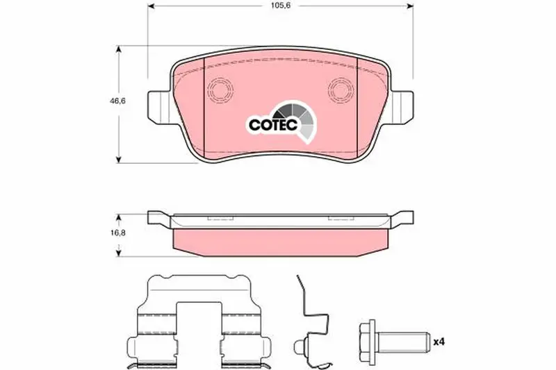 Handler.Part Brake pad set, disc brake TRW GDB1637 1