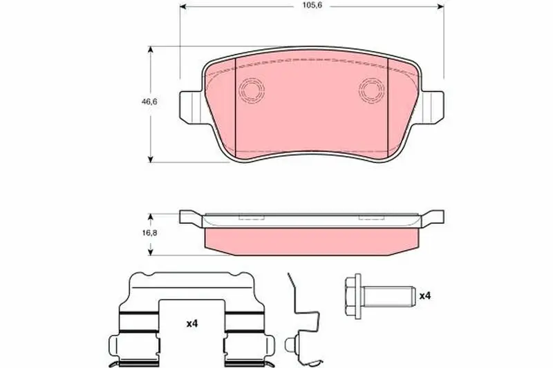 Handler.Part Brake pad set, disc brake TRW GDB1638 1