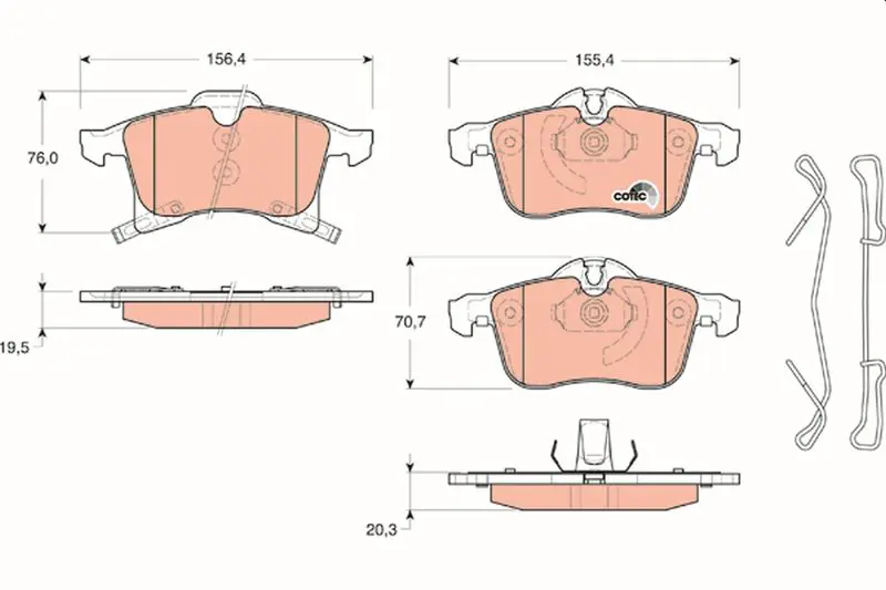 Handler.Part Brake pad set, disc brake TRW GDB1668 1