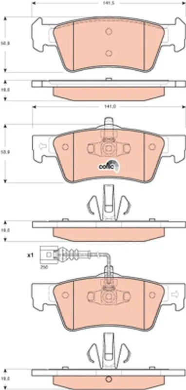 Handler.Part Brake pad set, disc brake TRW GDB1671 1