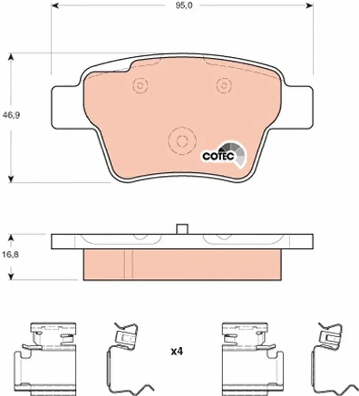 Handler.Part Brake pad set, disc brake TRW GDB1678 1