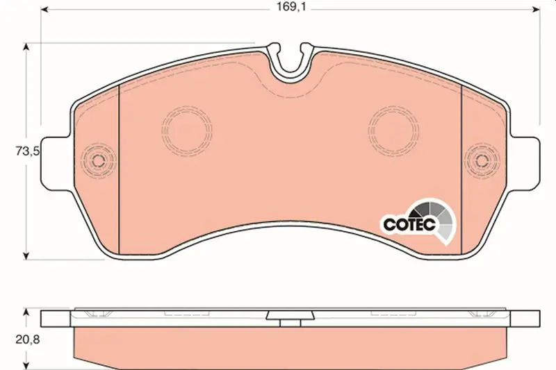 Handler.Part Brake pad set, disc brake TRW GDB1696 1