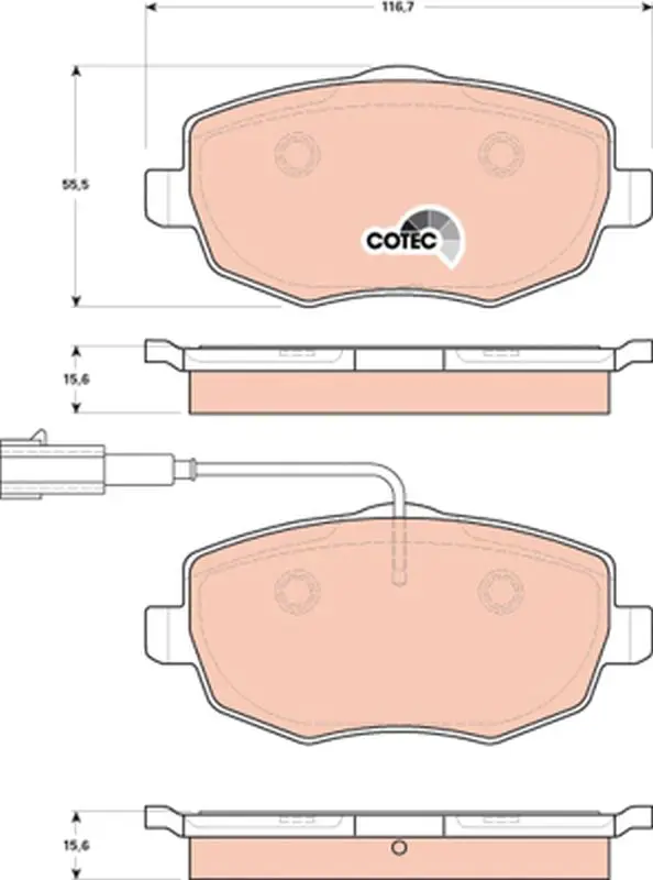 Handler.Part Brake pad set, disc brake TRW GDB1707 1