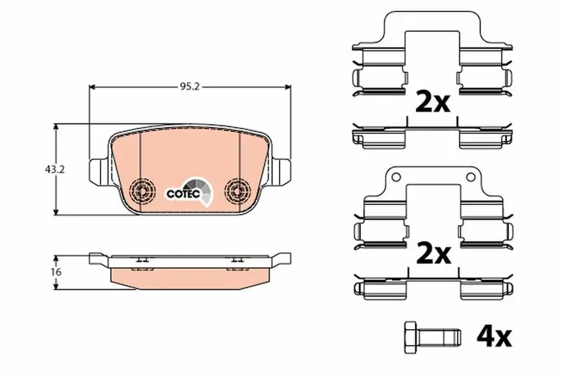 Handler.Part Brake pad set, disc brake TRW GDB1708 1