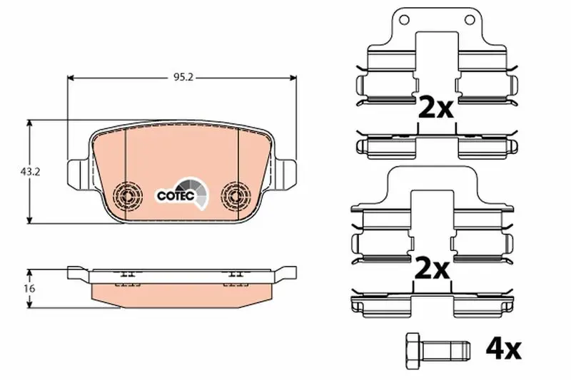 Handler.Part Brake pad set, disc brake TRW GDB1709 1