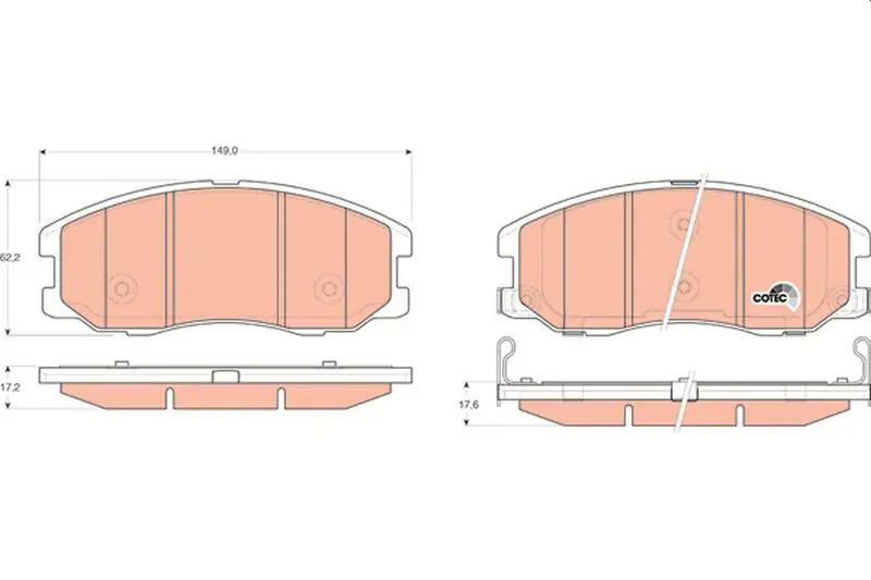 Handler.Part Brake pad set, disc brake TRW GDB1715 1