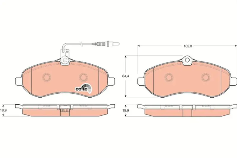 Handler.Part Brake pad set, disc brake TRW GDB1719 1