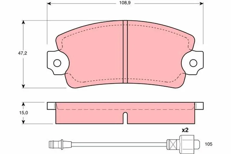 Handler.Part Brake pad set, disc brake TRW GDB172 1