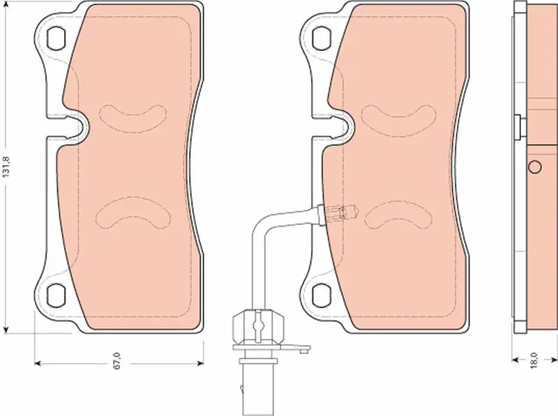 Handler.Part Brake pad set, disc brake TRW GDB1731 1