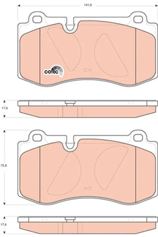 Handler.Part Brake pad set, disc brake TRW GDB1733 1