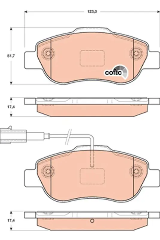 Handler.Part Brake pad set, disc brake TRW GDB1746 1