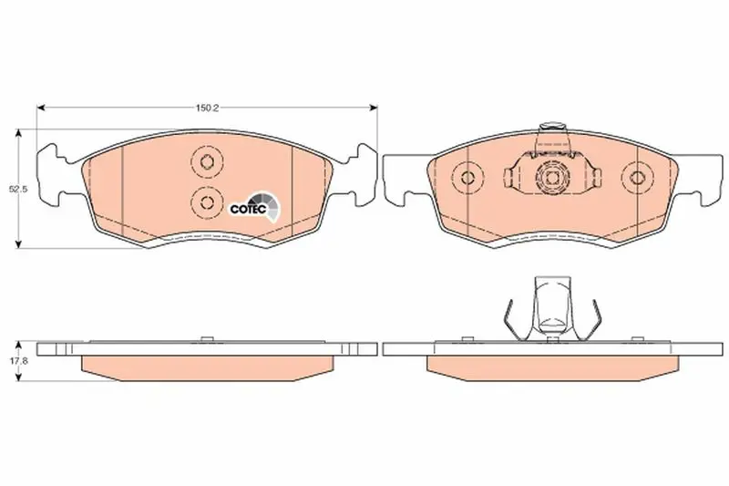 Handler.Part Brake pad set, disc brake TRW GDB1749 1