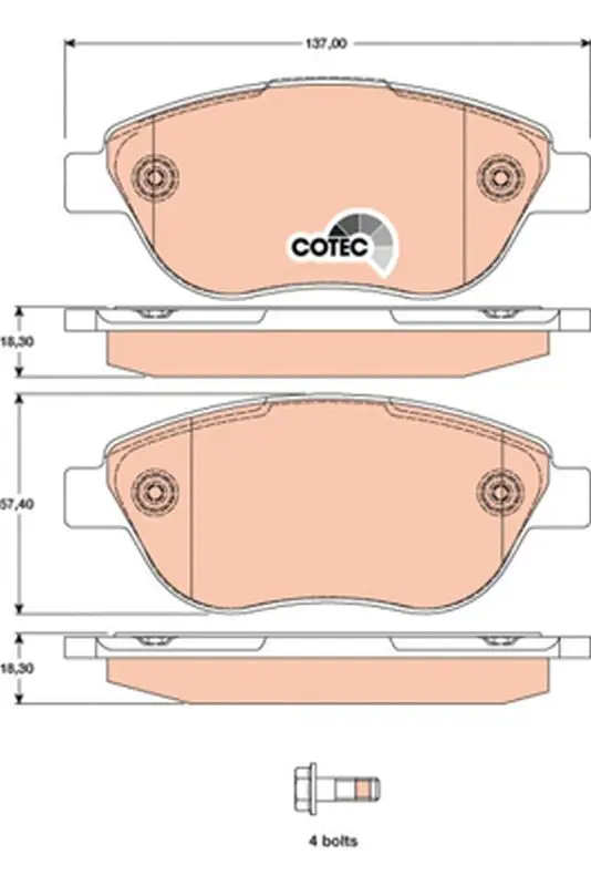 Handler.Part Brake pad set, disc brake TRW GDB1750 1