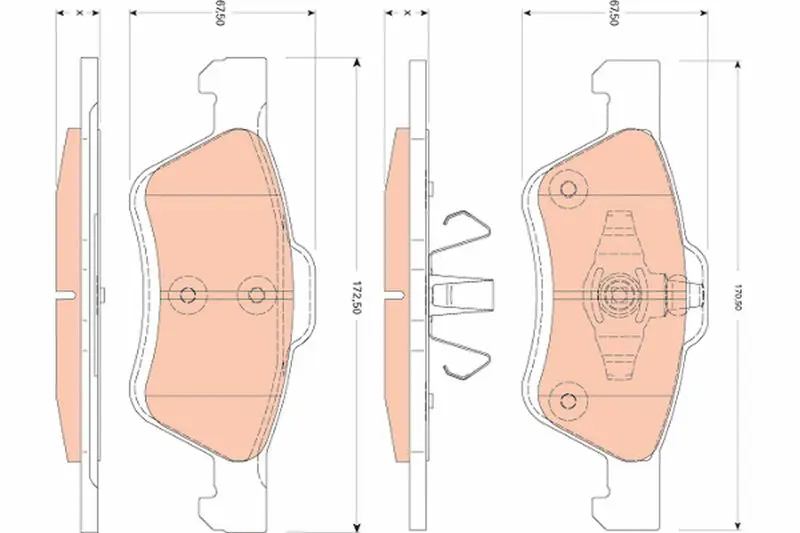 Handler.Part Brake pad set, disc brake TRW GDB1752 1