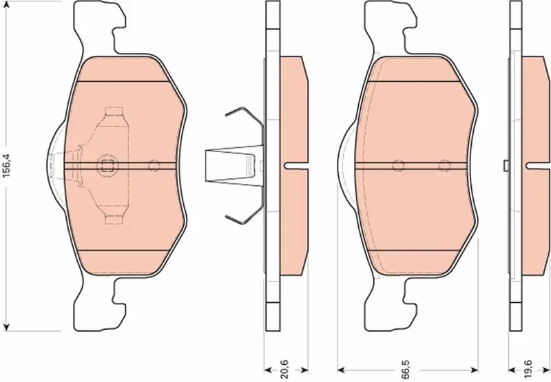 Handler.Part Brake pad set, disc brake TRW GDB1753 1