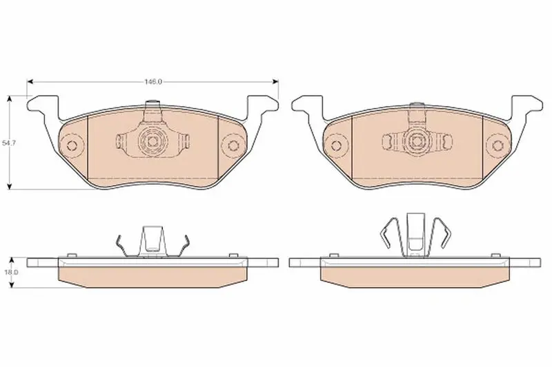 Handler.Part Brake pad set, disc brake TRW GDB1754 1