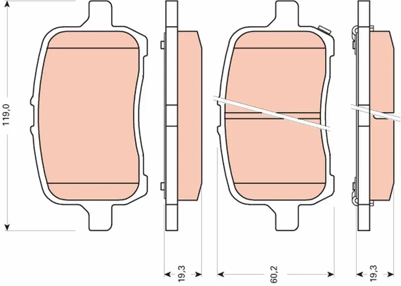 Handler.Part Brake pad set, disc brake TRW GDB1755 1