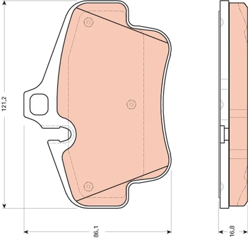 Handler.Part Brake pad set, disc brake TRW GDB1758 1