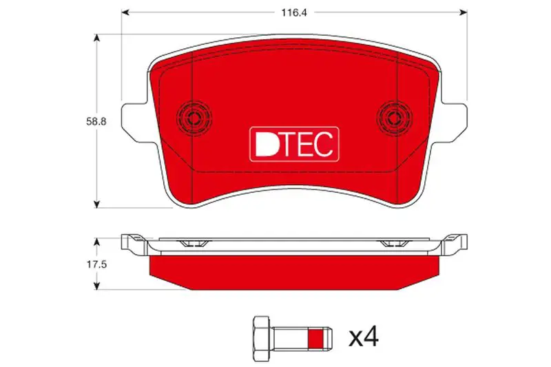 Handler.Part Brake pad set, disc brake TRW GDB1765DTE 1