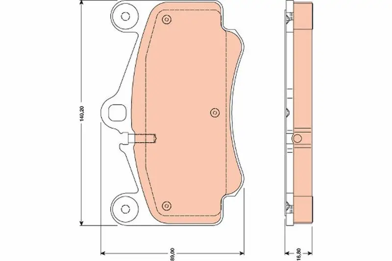 Handler.Part Brake pad set, disc brake TRW GDB1778 1