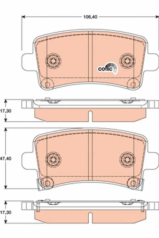 Handler.Part Brake pad set, disc brake TRW GDB1784 1