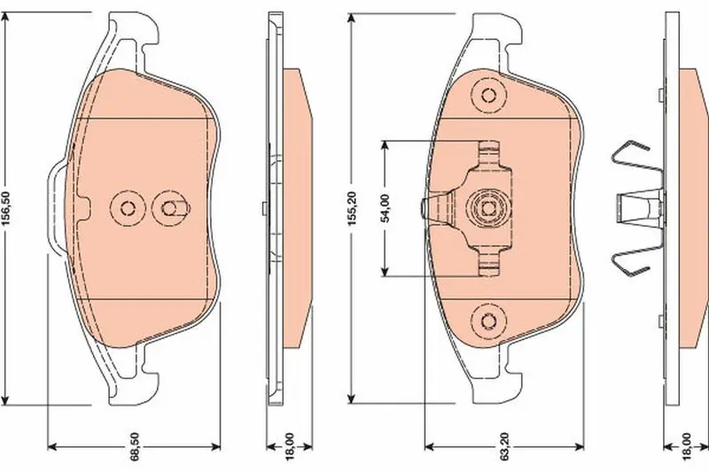 Handler.Part Brake pad set, disc brake TRW GDB1788 1