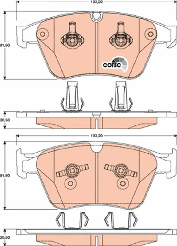 Handler.Part Brake pad set, disc brake TRW GDB1794 1