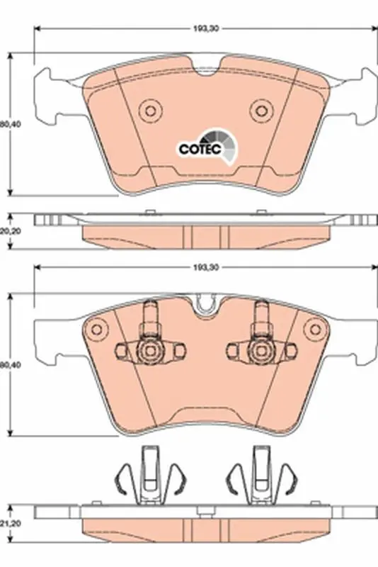 Handler.Part Brake pad set, disc brake TRW GDB1797 1