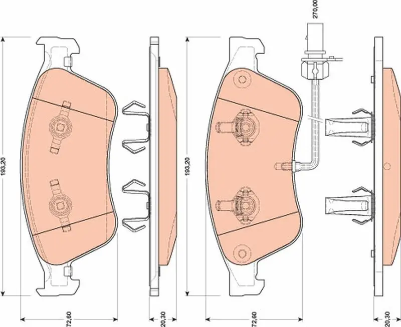 Handler.Part Brake pad set, disc brake TRW GDB1811 1