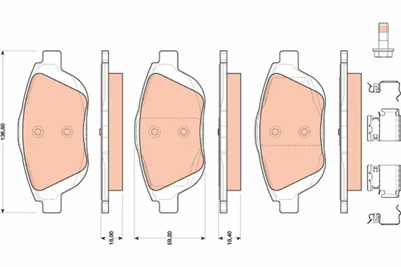 Handler.Part Brake pad set, disc brake TRW GDB1819 1