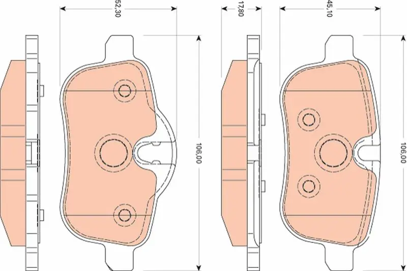 Handler.Part Brake pad set, disc brake TRW GDB1827 1