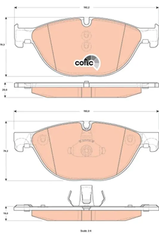 Handler.Part Brake pad set, disc brake TRW GDB1838 1