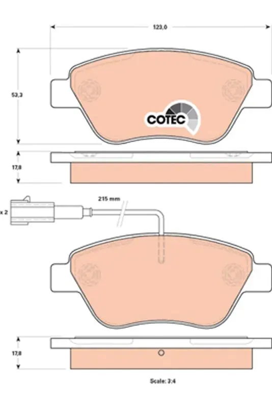 Handler.Part Brake pad set, disc brake TRW GDB1842 1