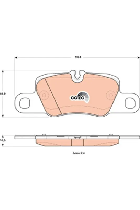 Handler.Part Brake pad set, disc brake TRW GDB1849 1