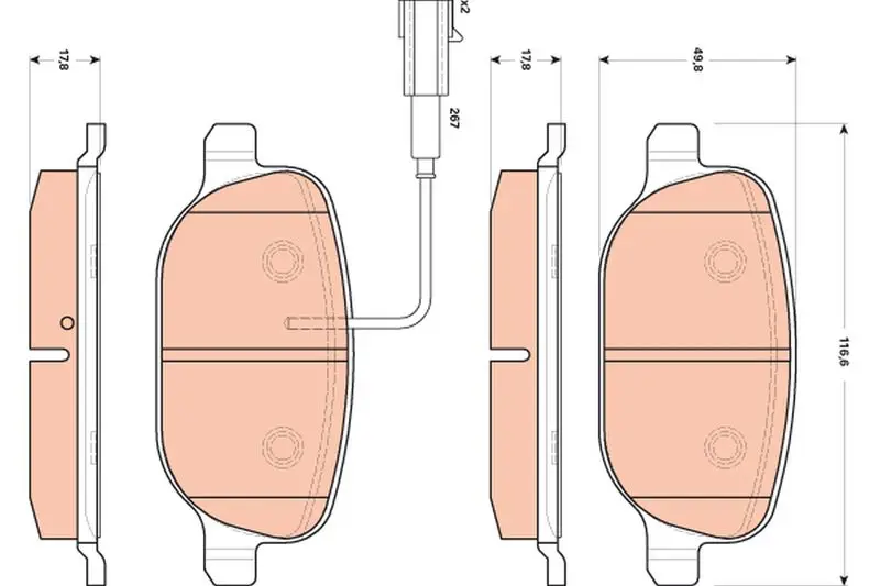 Handler.Part Brake pad set, disc brake TRW GDB1851 1