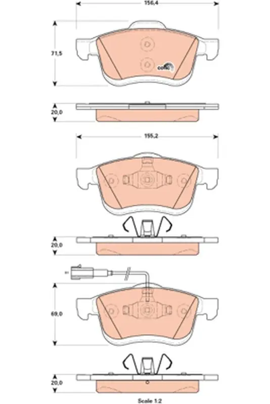 Handler.Part Brake pad set, disc brake TRW GDB1864 1