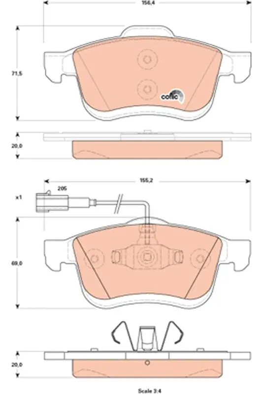 Handler.Part Brake pad set, disc brake TRW GDB1865 1