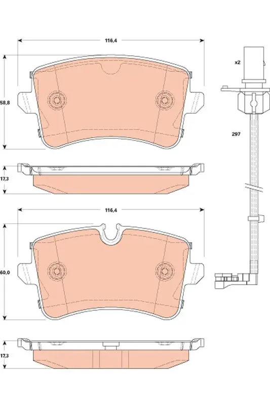 Handler.Part Brake pad set, disc brake TRW GDB1866 1