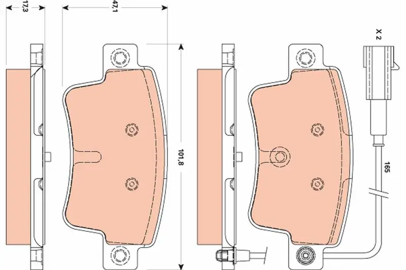 Handler.Part Brake pad set, disc brake TRW GDB1872 1