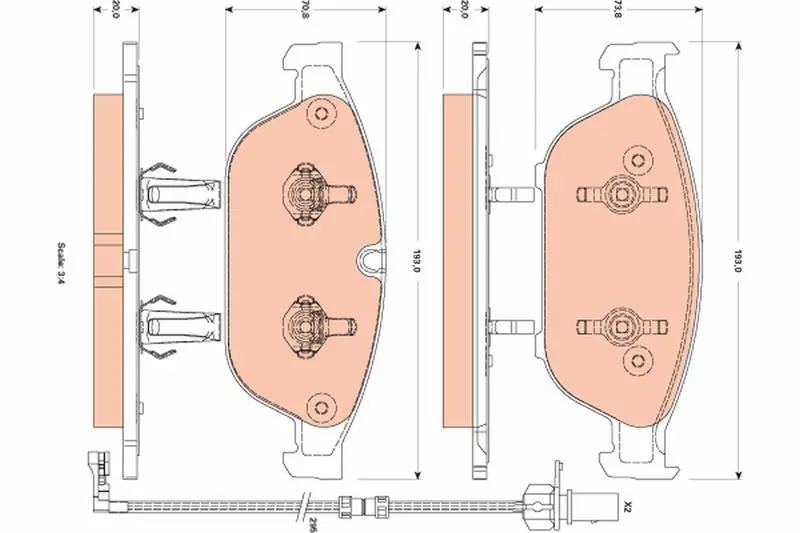 Handler.Part Brake pad set, disc brake TRW GDB1883 1