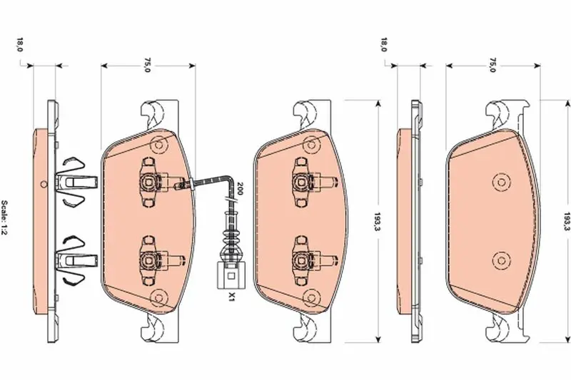 Handler.Part Brake pad set, disc brake TRW GDB1887 1